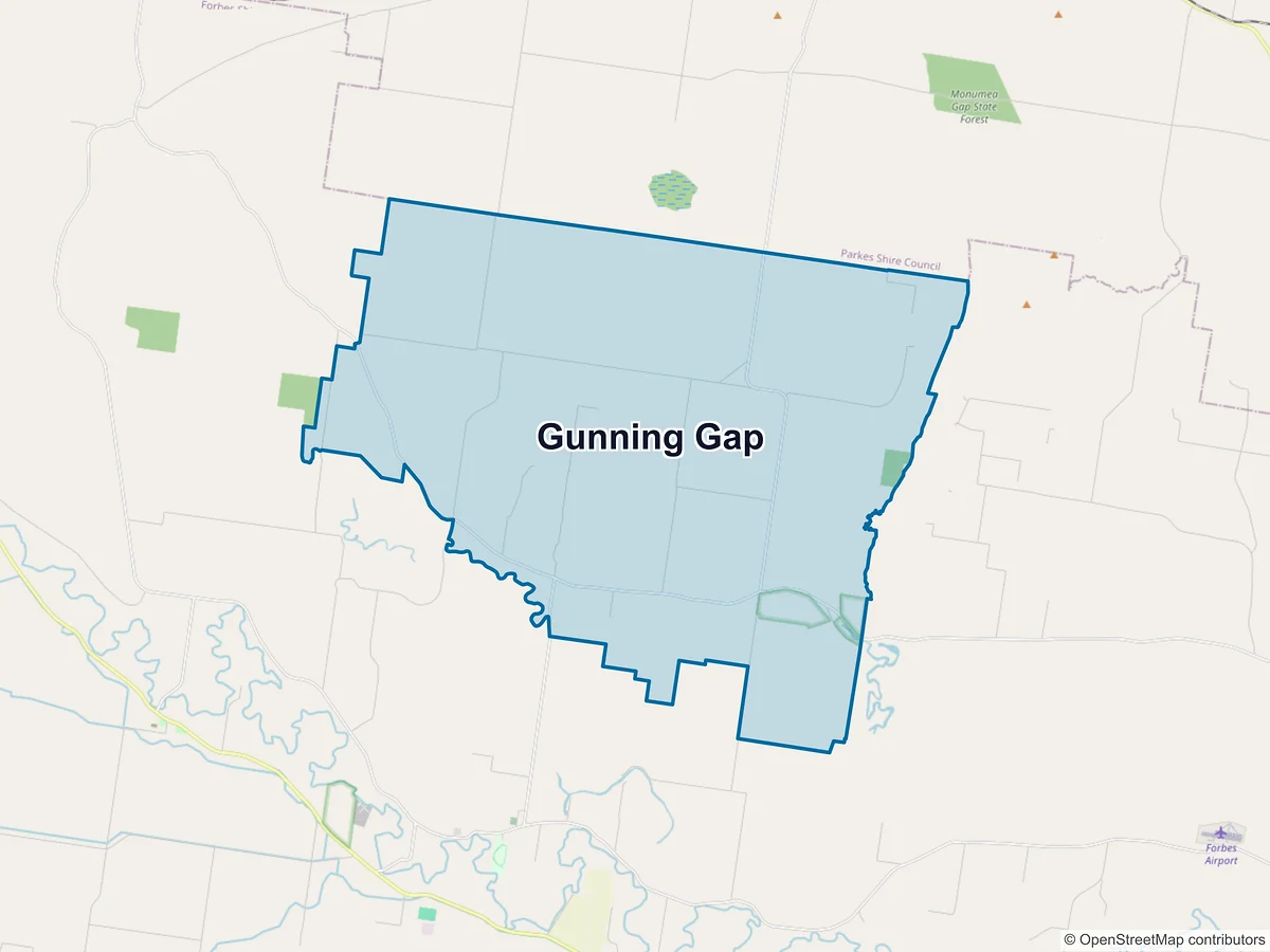 Map of Gunning Gap, NSW, Australia