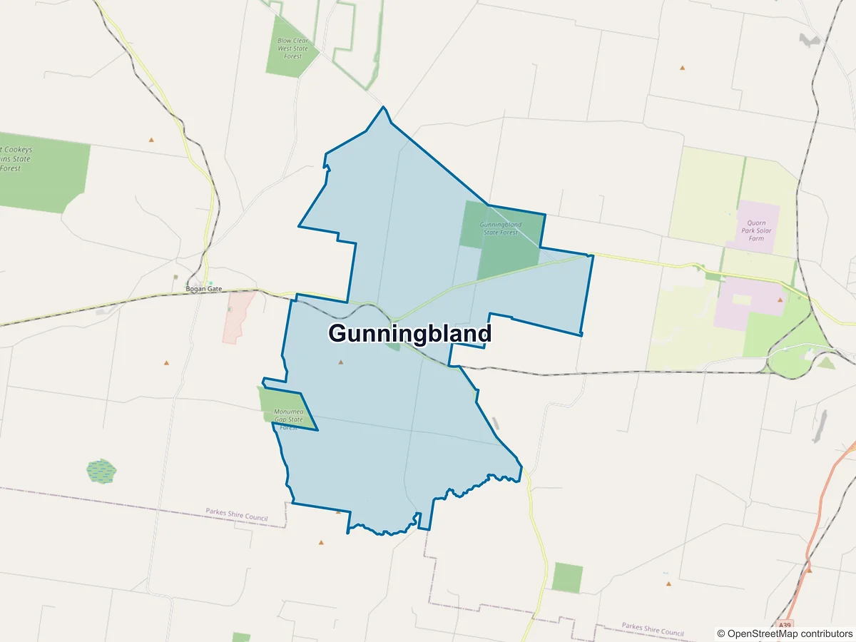 Map of Gunningbland, NSW, Australia