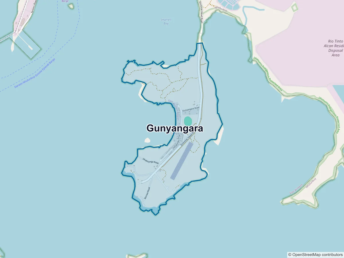 Map of Gunyangara, NT, Australia