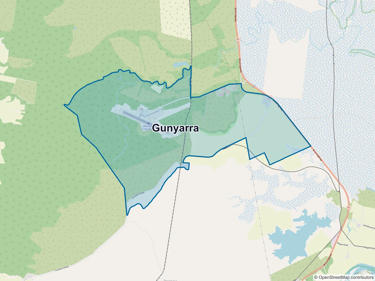Map of Gunyarra, QLD, Australia