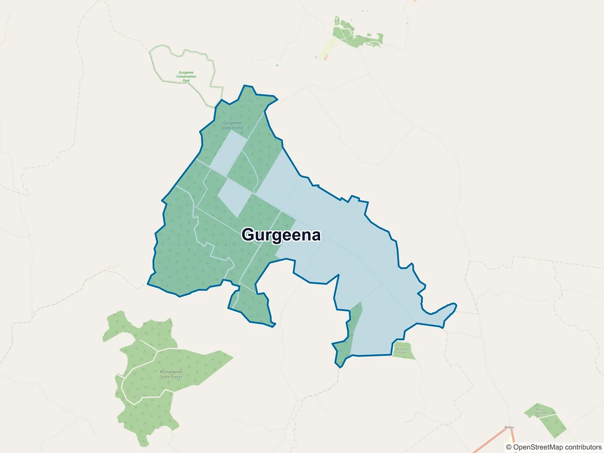 Map of Gurgeena, QLD, Australia