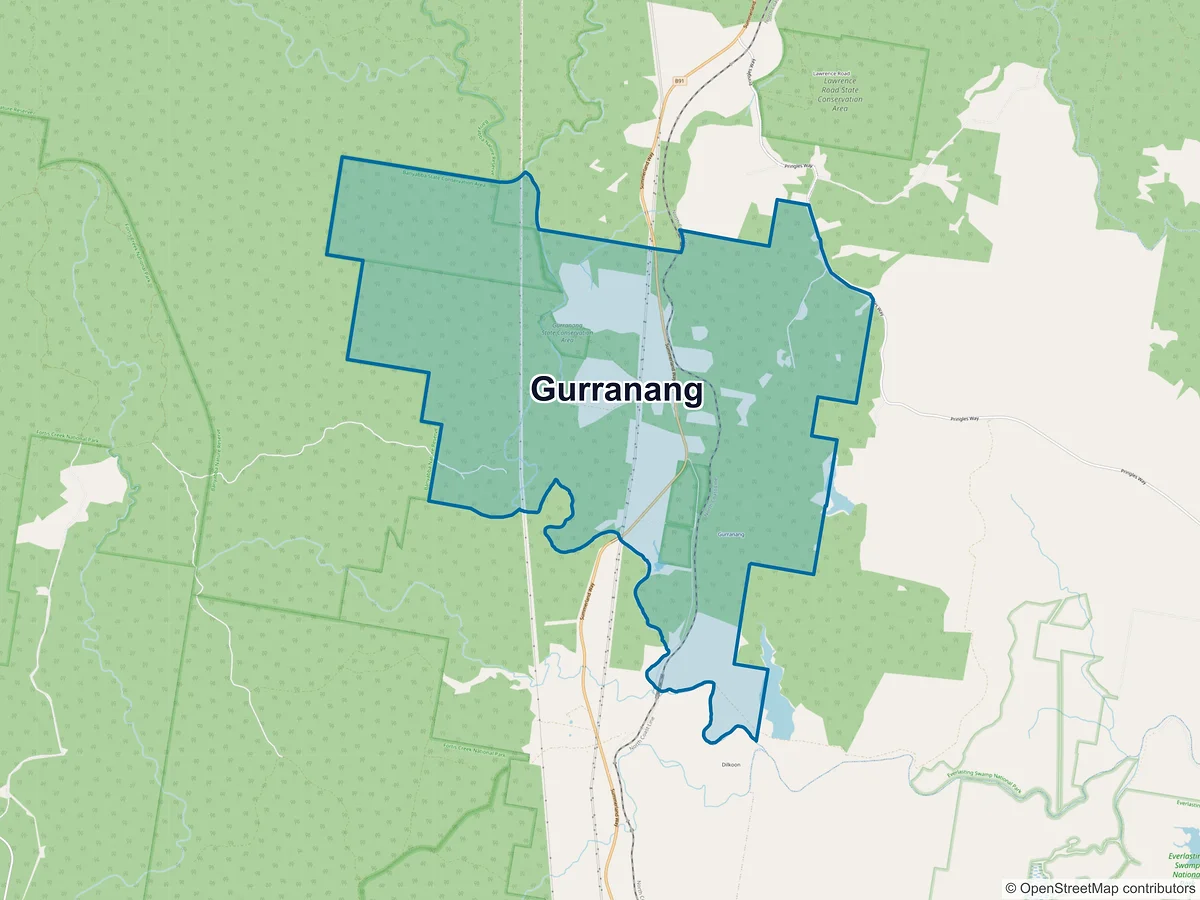 Map of Gurranang, NSW, Australia