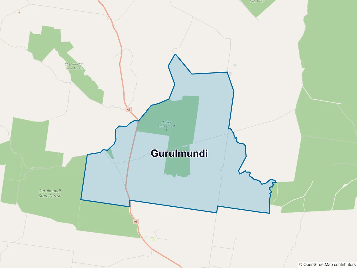 Map of Gurulmundi, QLD, Australia