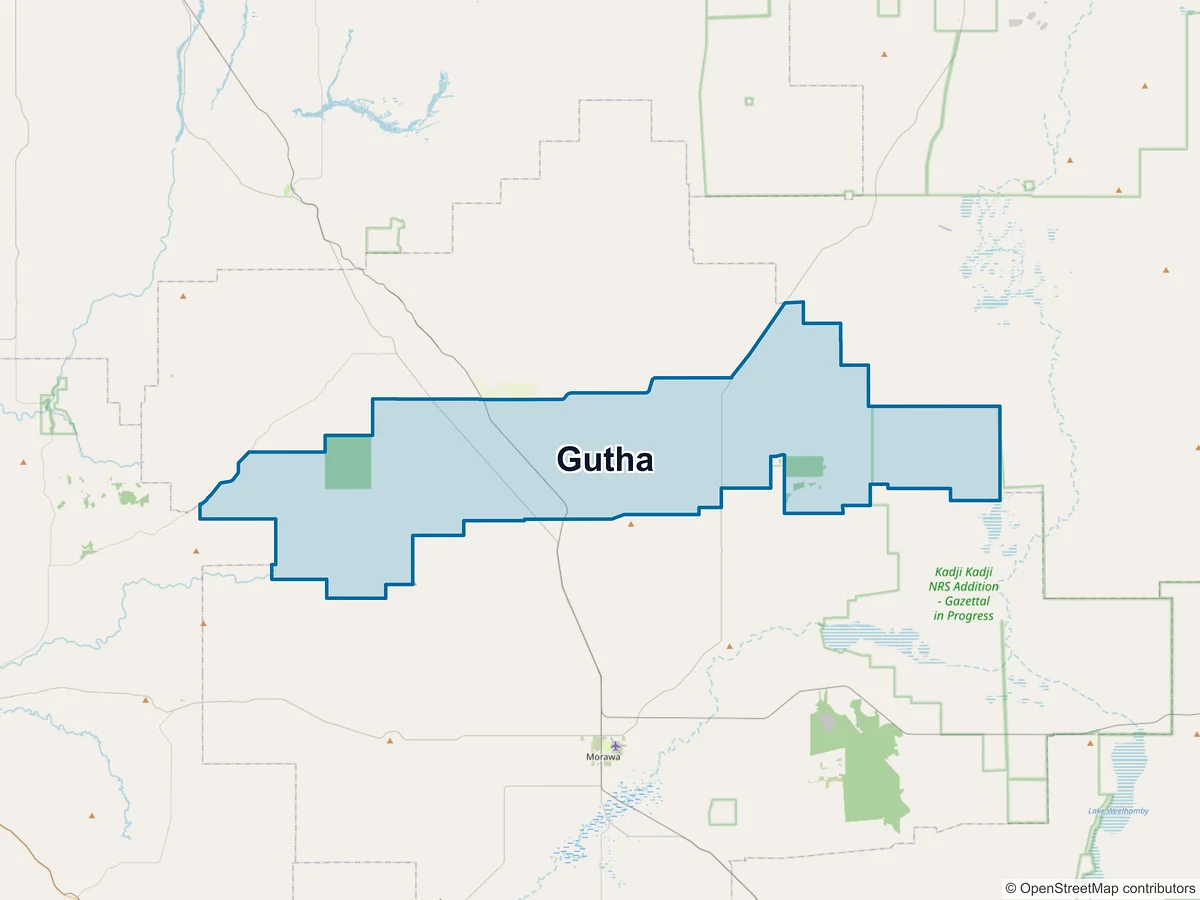 Map of Gutha, WA, Australia