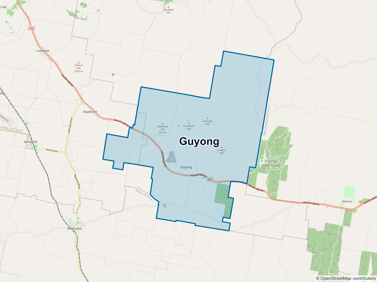 Map of Guyong, NSW, Australia