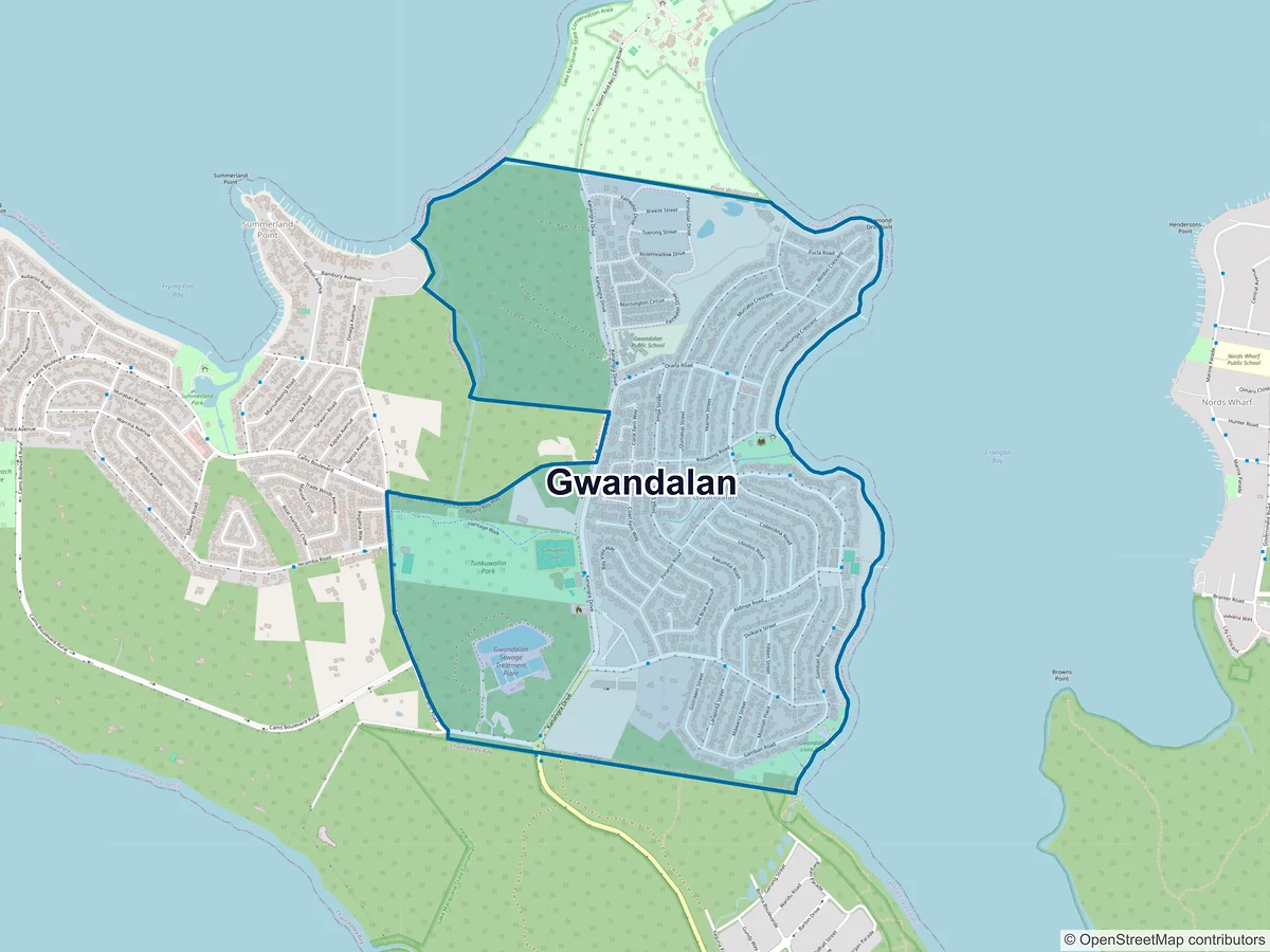 Map of Gwandalan, NSW, Australia
