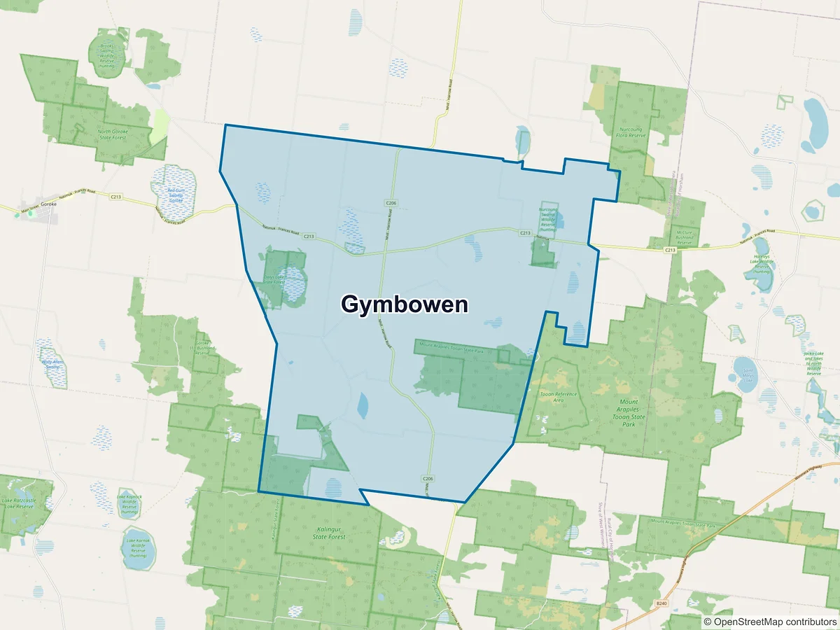 Map of Gymbowen, VIC, Australia