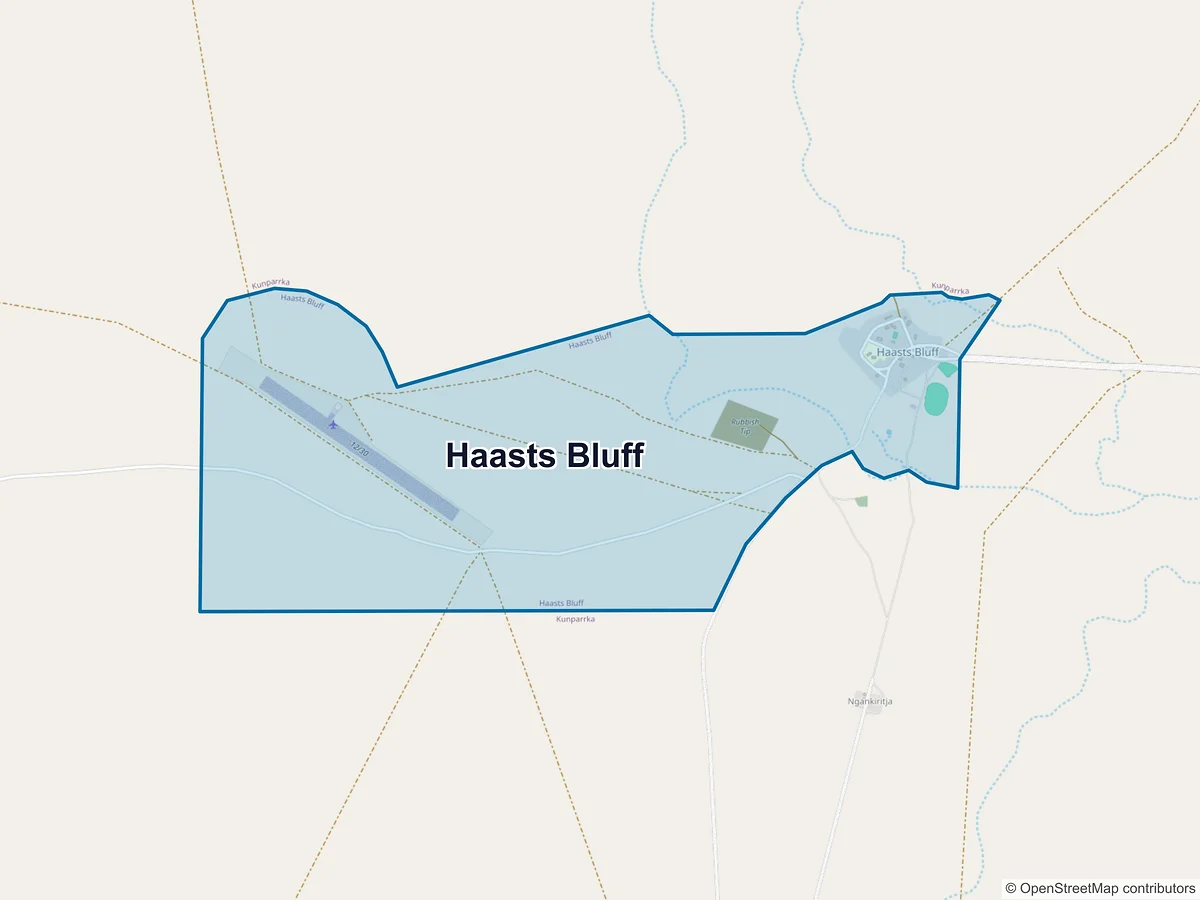 Map of Haasts Bluff, NT, Australia