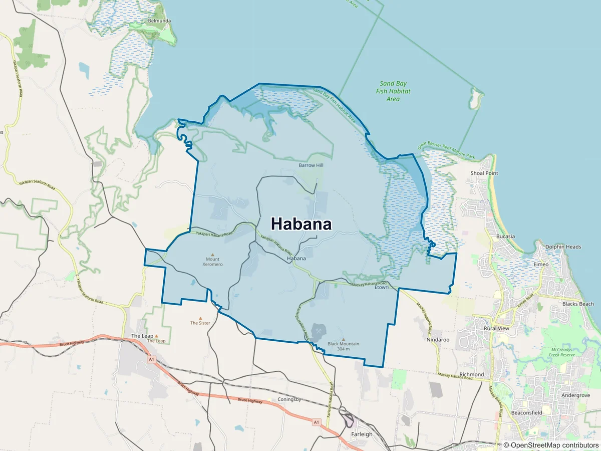 Map of Habana, QLD, Australia