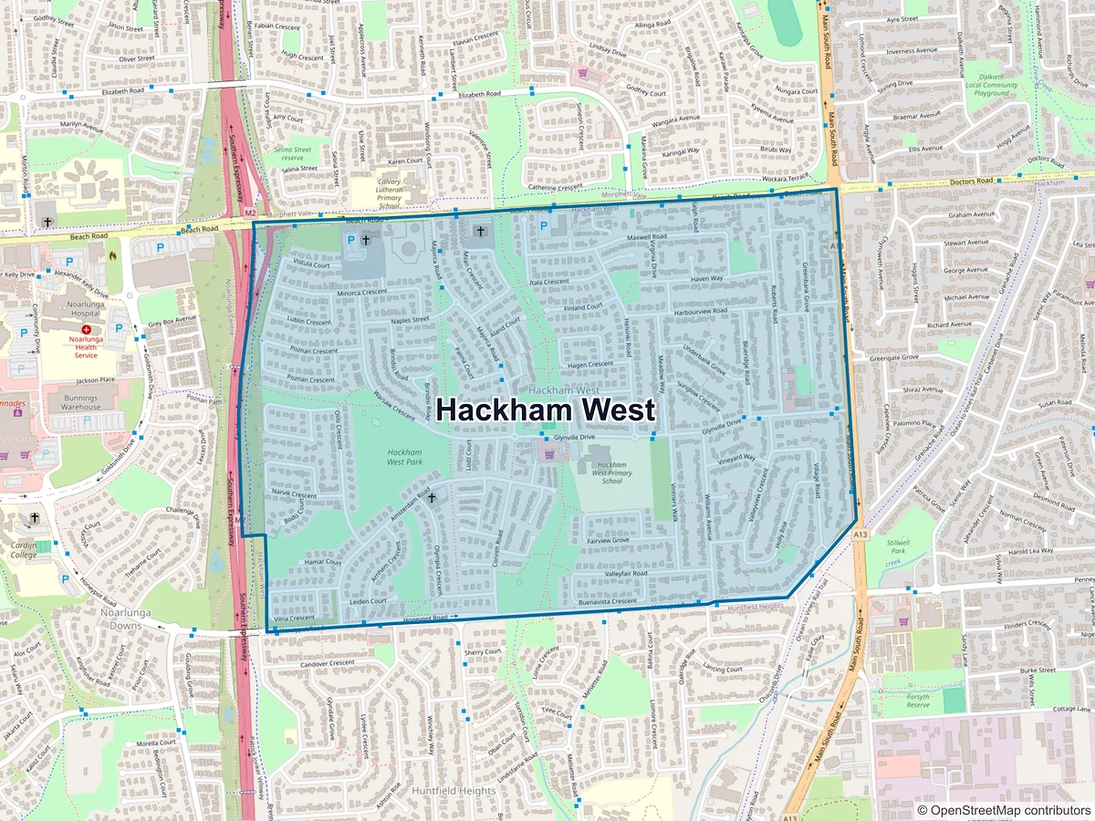 Map of Hackham West, SA, Australia