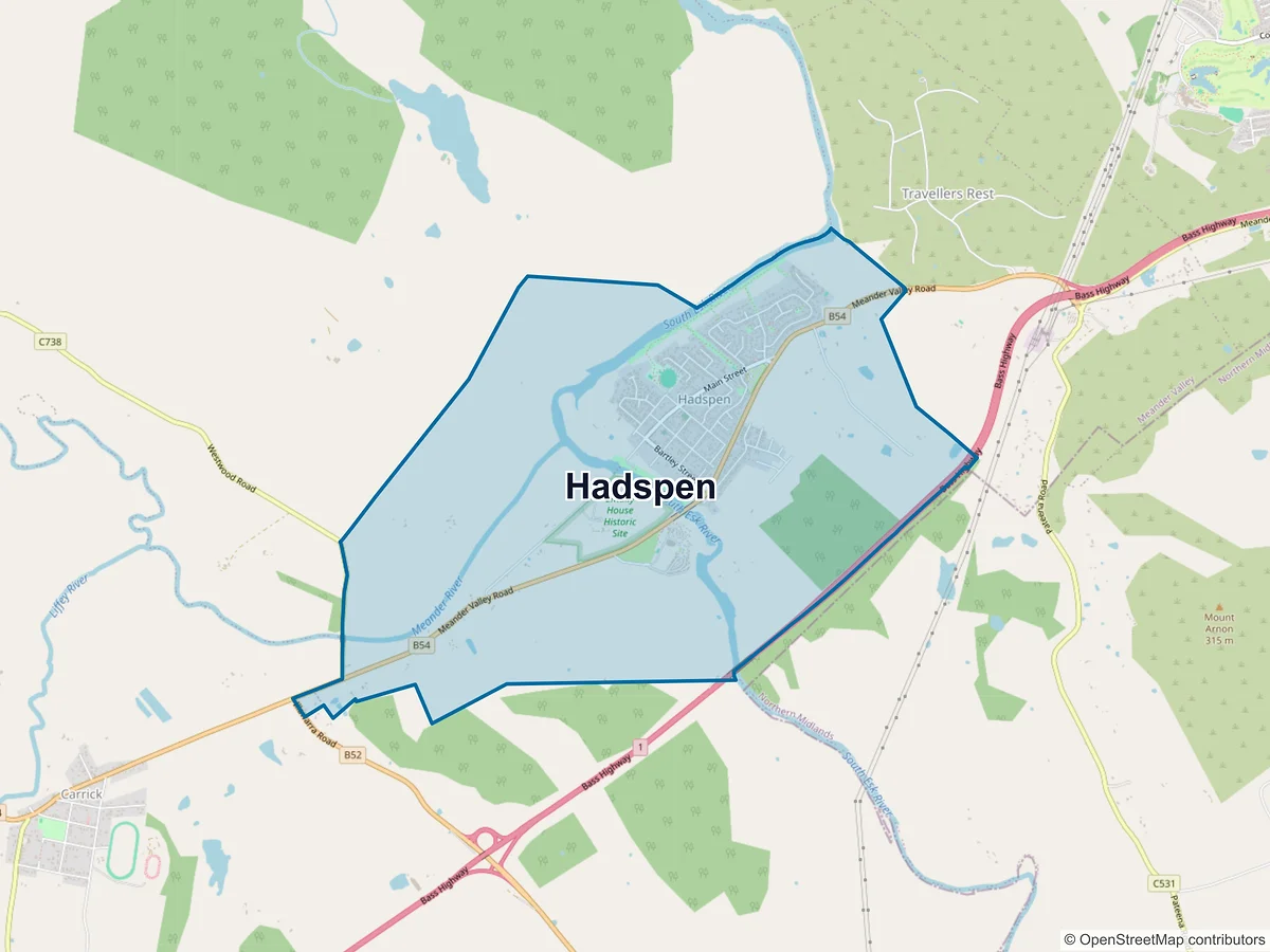 Map of Hadspen, TAS, Australia