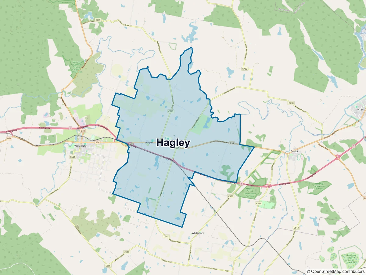 Map of Hagley, TAS, Australia