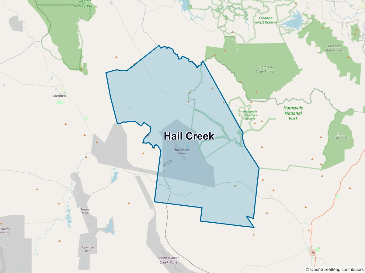 Map of Hail Creek, QLD, Australia