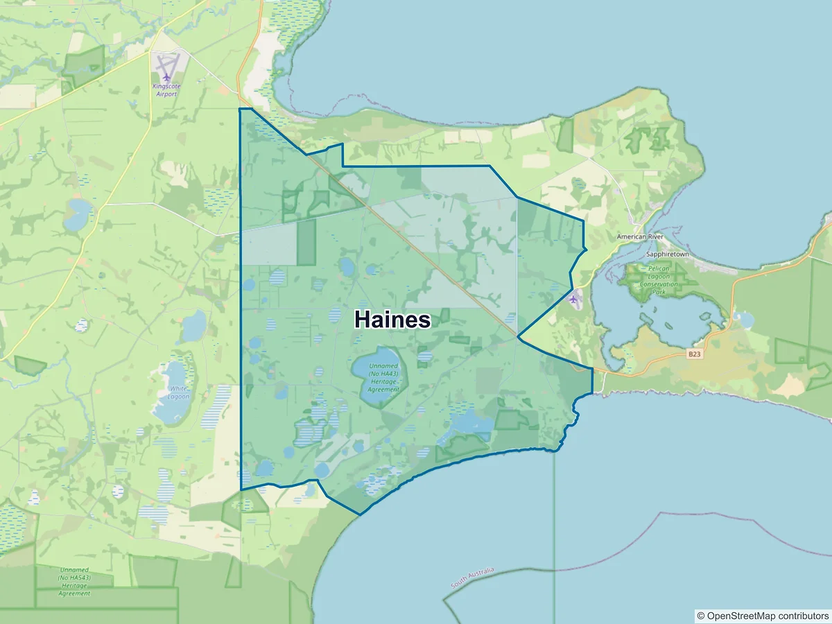 Map of Haines, SA, Australia