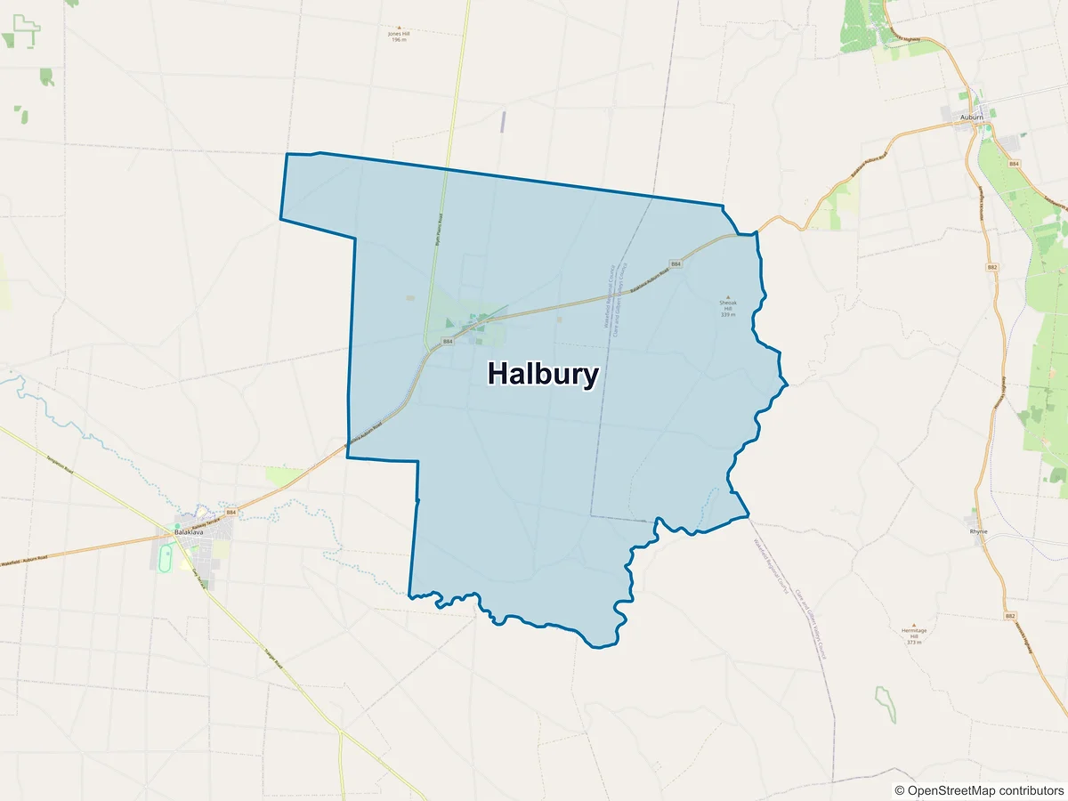 Map of Halbury, SA, Australia