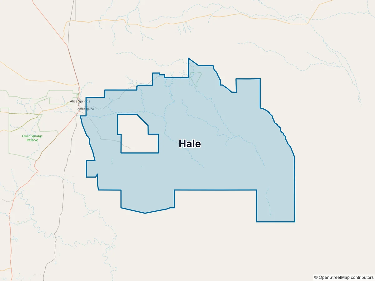 Map of Hale, NT, Australia