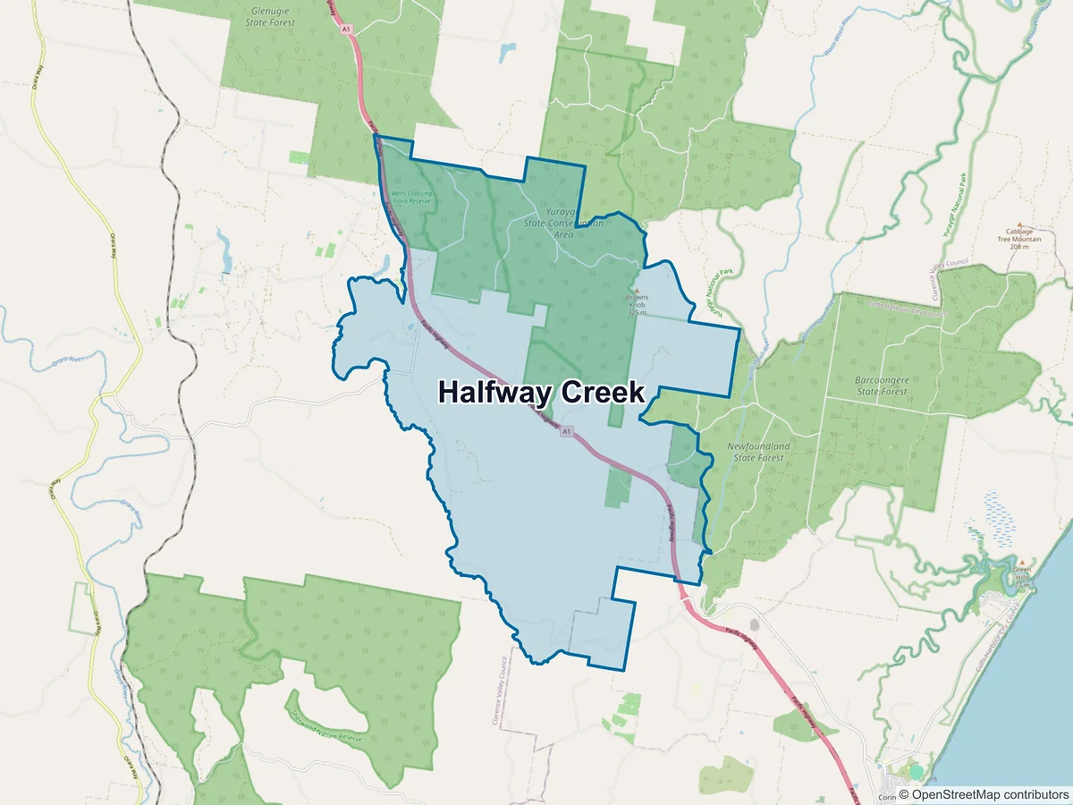 Map of Halfway Creek, NSW, Australia