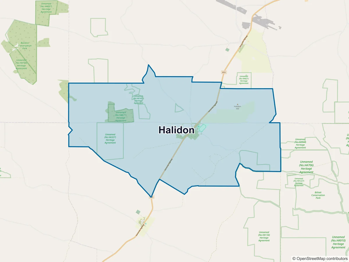 Map of Halidon, SA, Australia