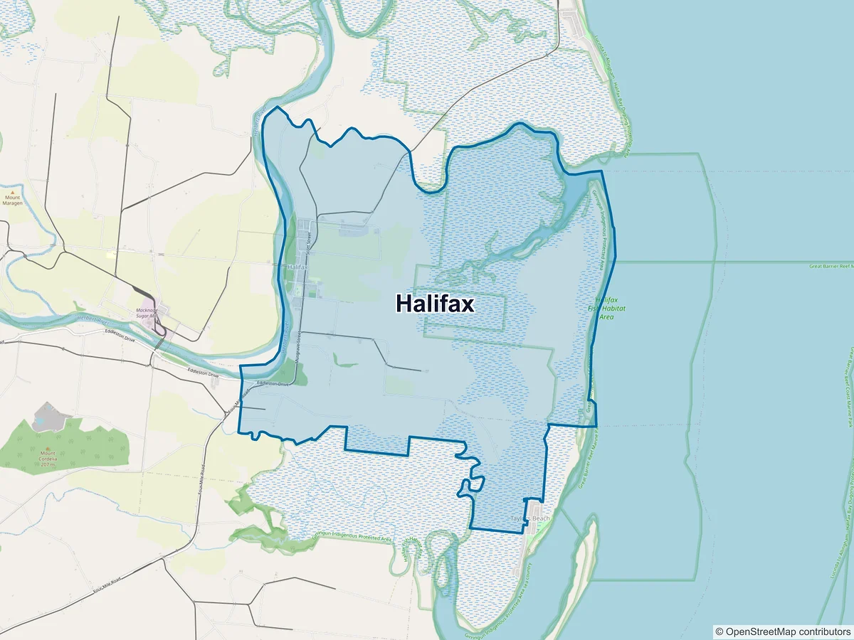 Map of Halifax, QLD, Australia