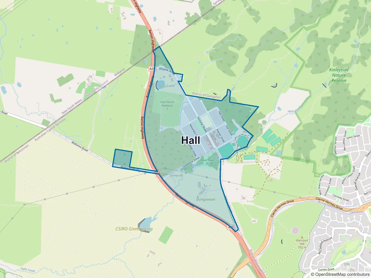 Map of Hall, ACT, Australia