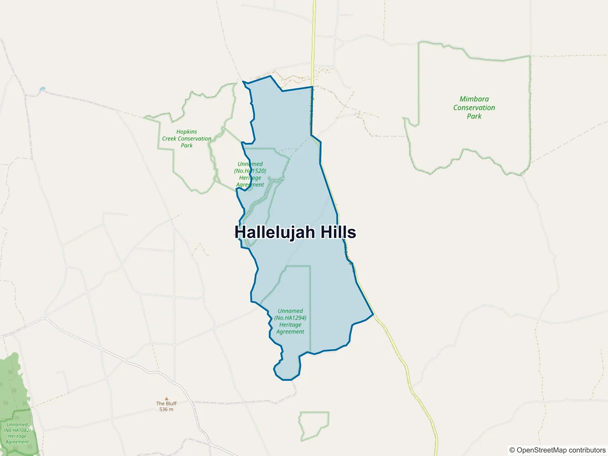 Map of Hallelujah Hills, SA, Australia