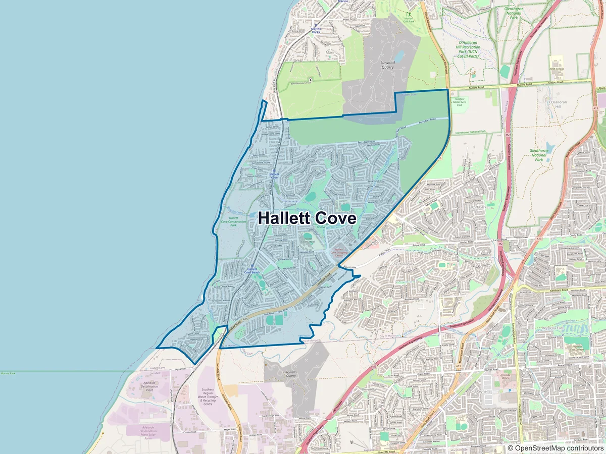 Map of Hallett Cove, SA, Australia