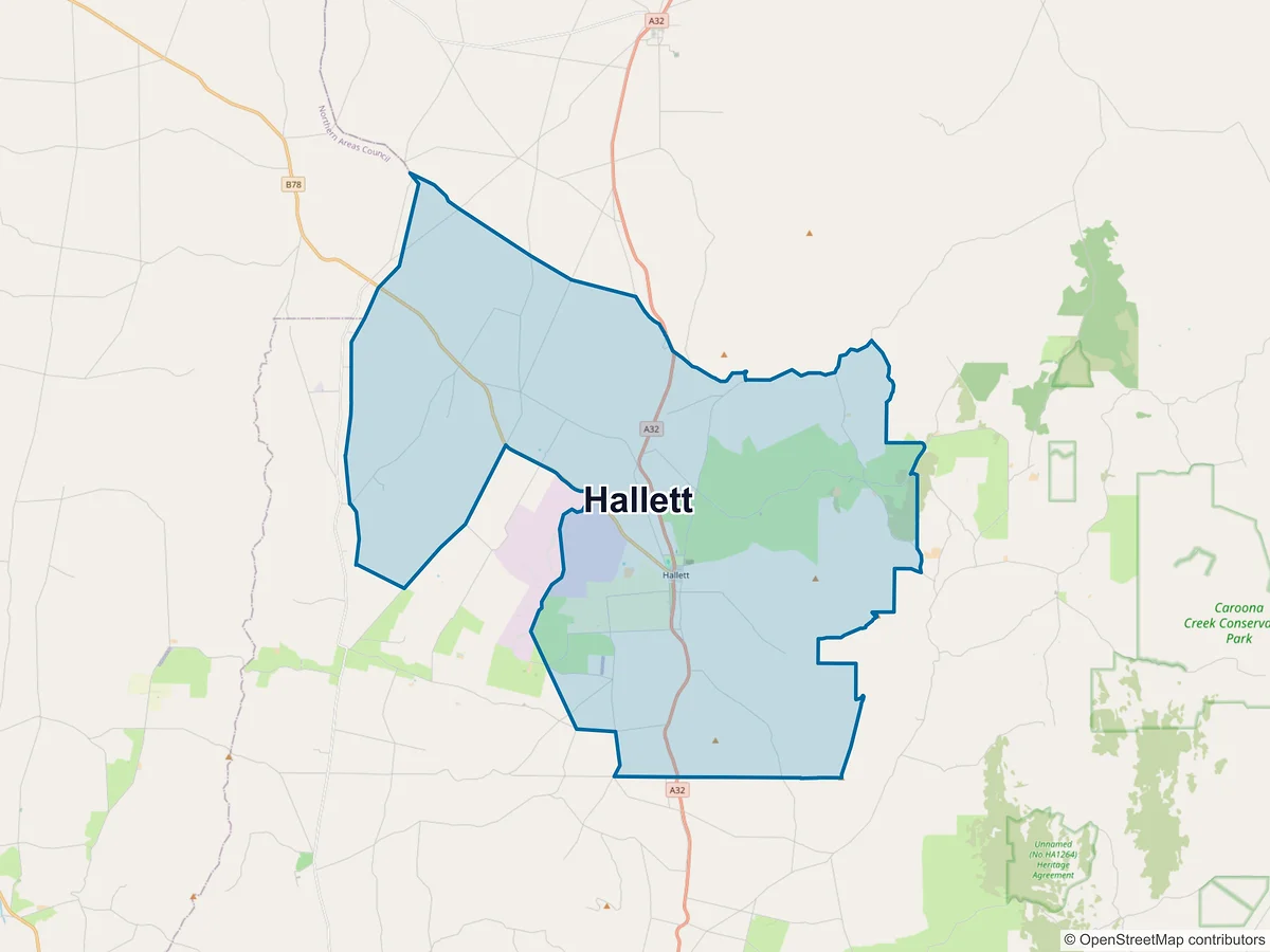 Map of Hallett, SA, Australia