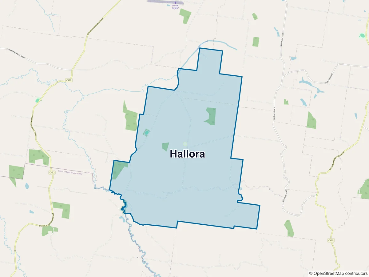 Map of Hallora, VIC, Australia