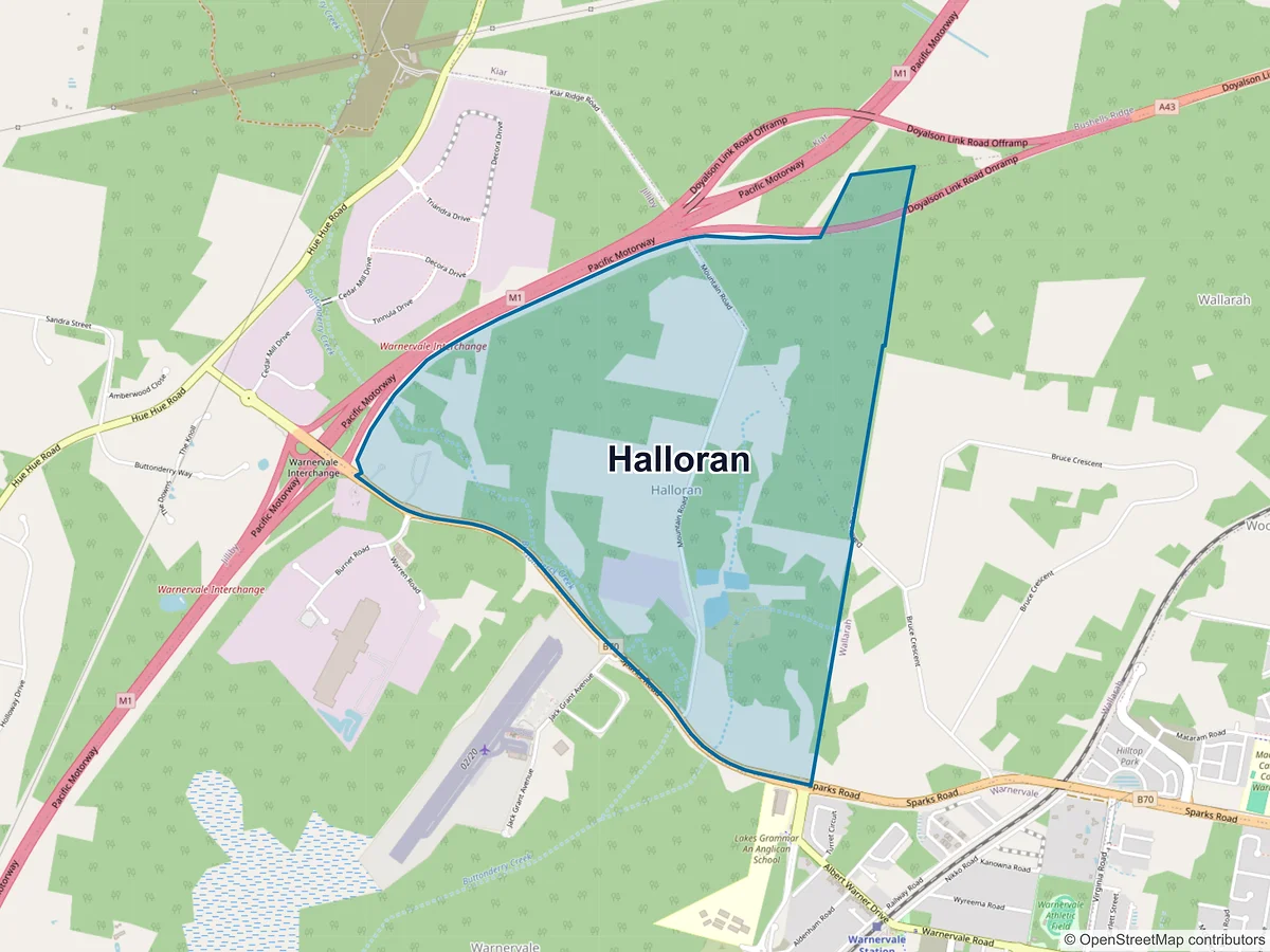 Map of Halloran, NSW, Australia