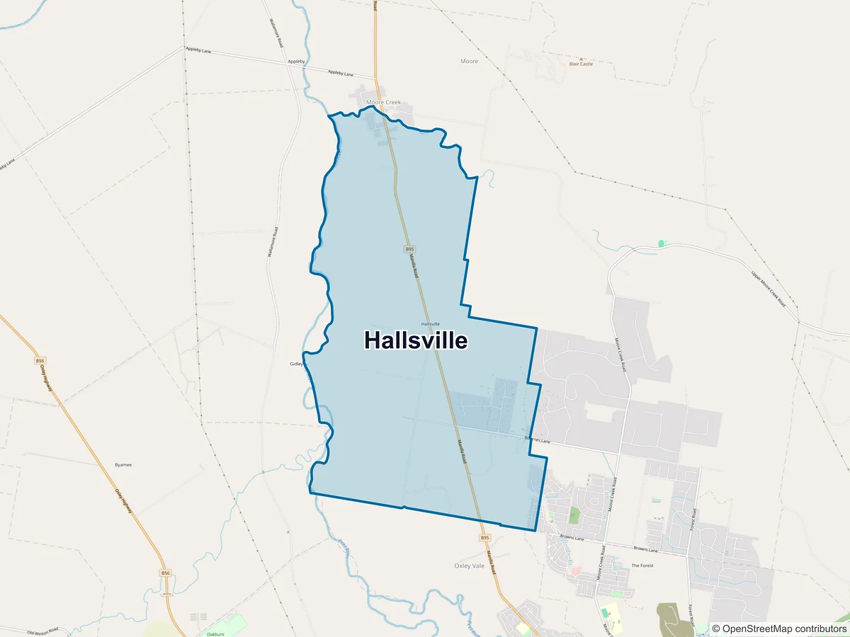 Map of Hallsville, NSW, Australia