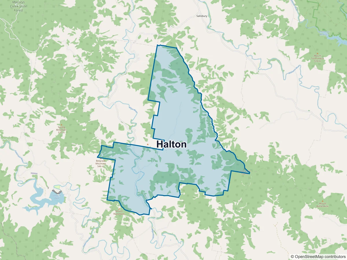 Map of Halton, NSW, Australia