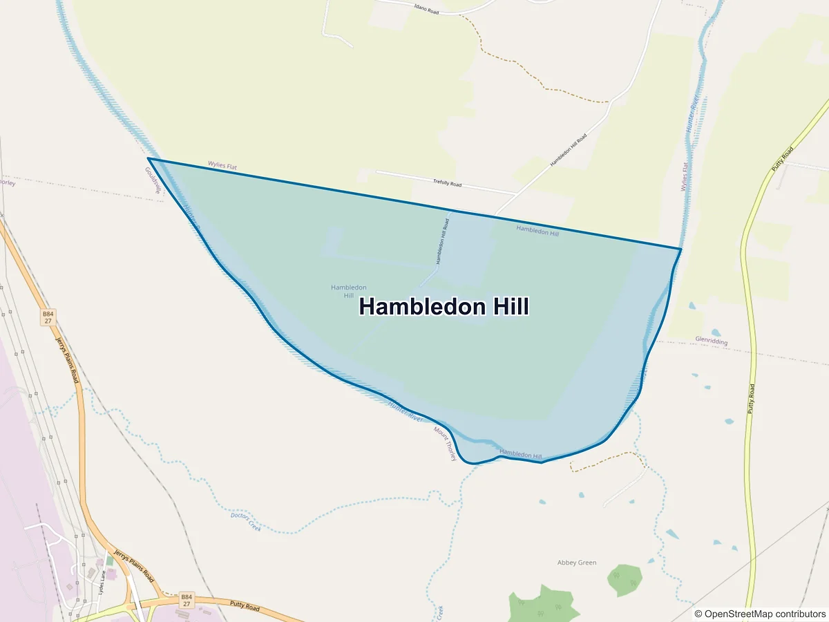 Map of Hambledon Hill, NSW, Australia