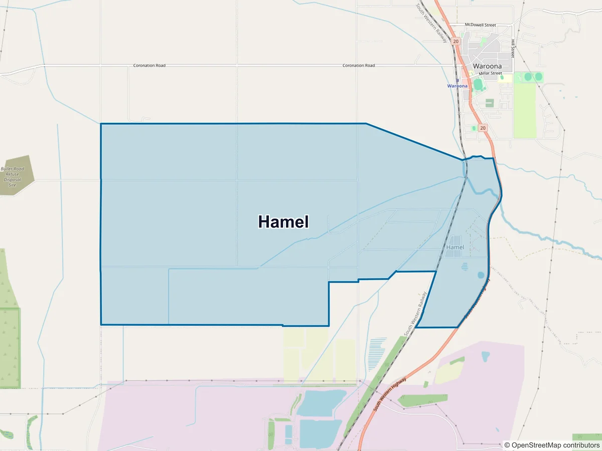 Map of Hamel, WA, Australia