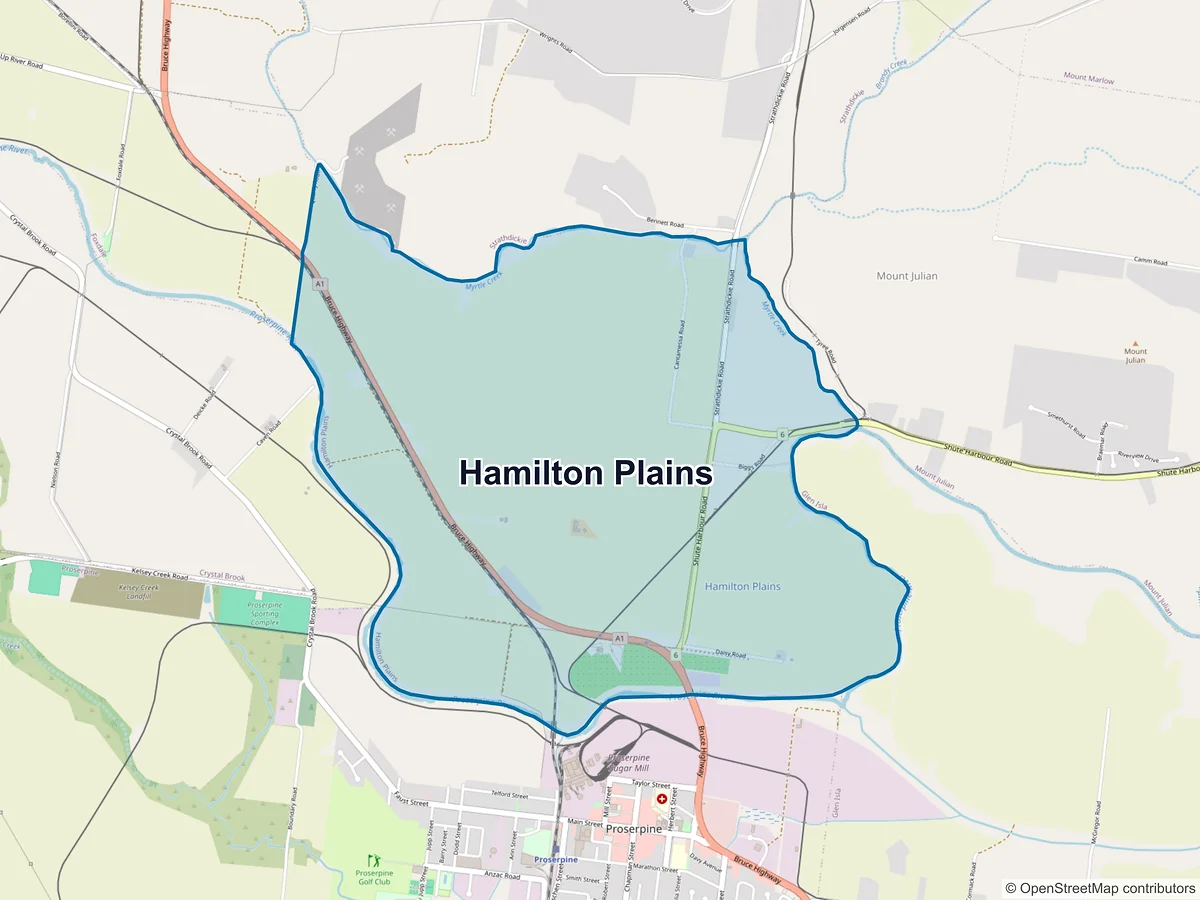Map of Hamilton Plains, QLD, Australia