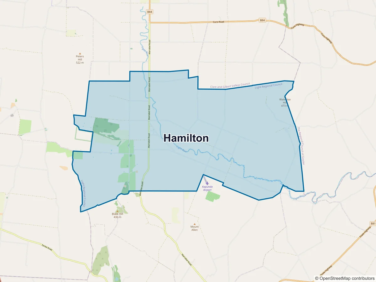 Map of Hamilton, SA, Australia