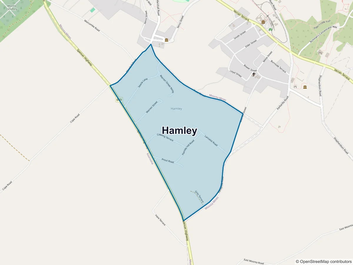 Map of Hamley, SA, Australia