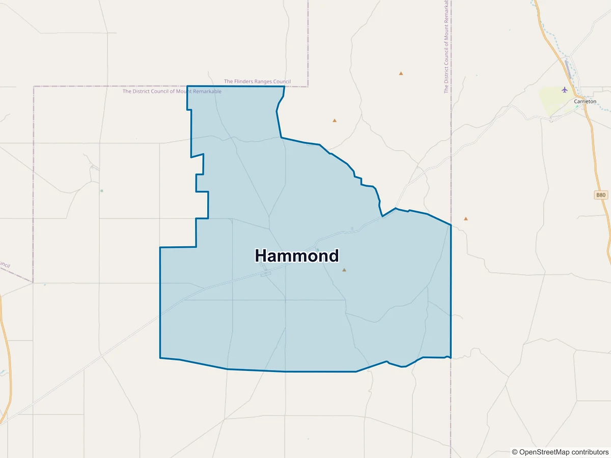 Map of Hammond, SA, Australia