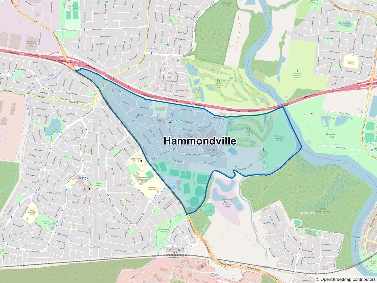 Map of Hammondville, NSW, Australia