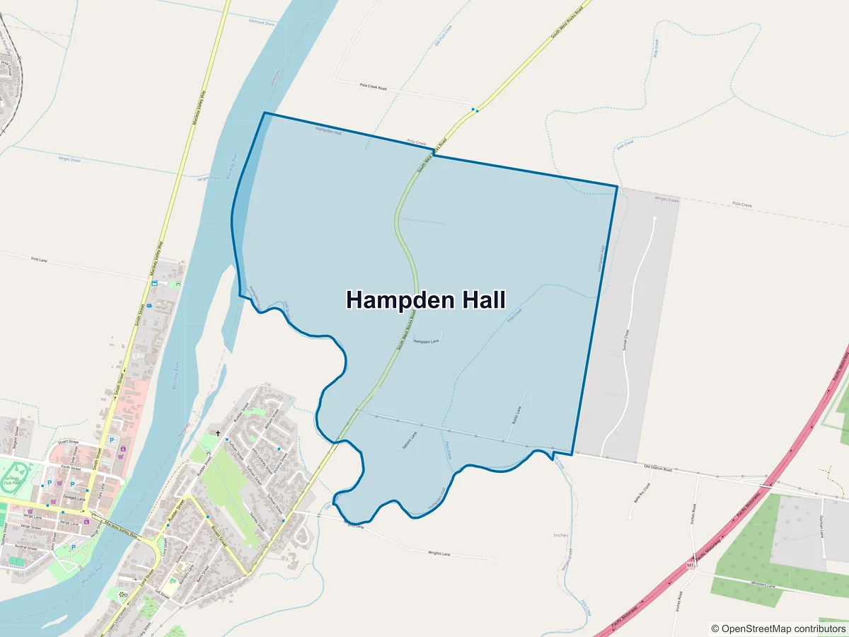 Map of Hampden Hall, NSW, Australia