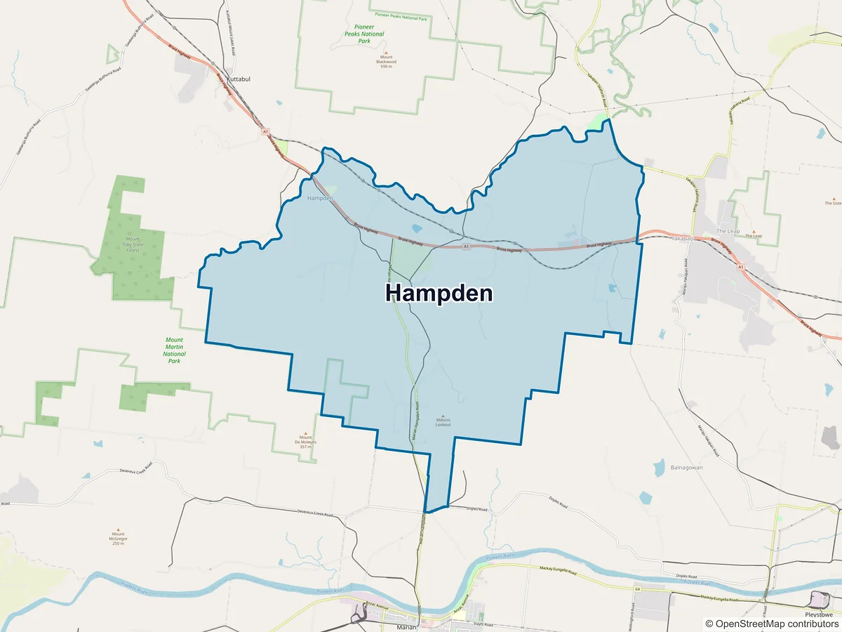 Map of Hampden, QLD, Australia
