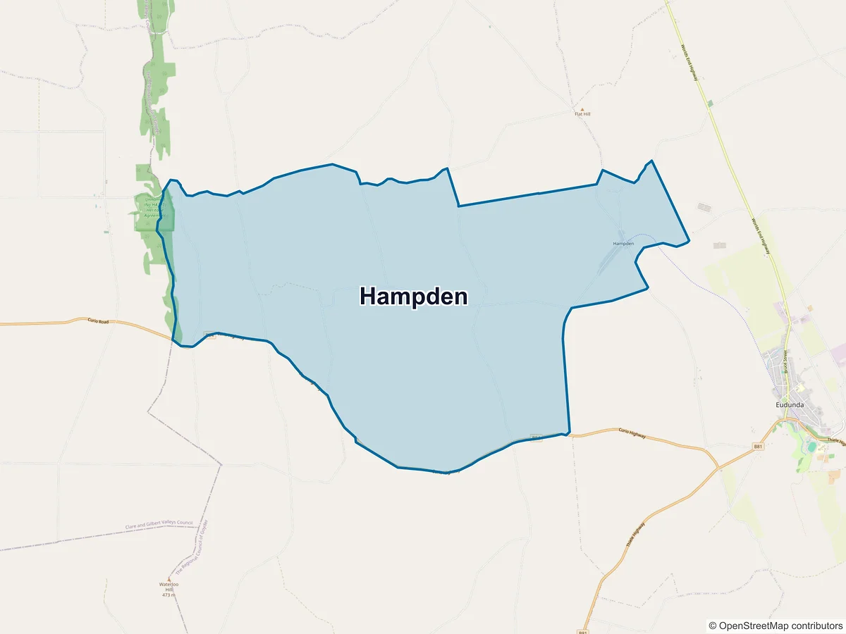 Map of Hampden, SA, Australia