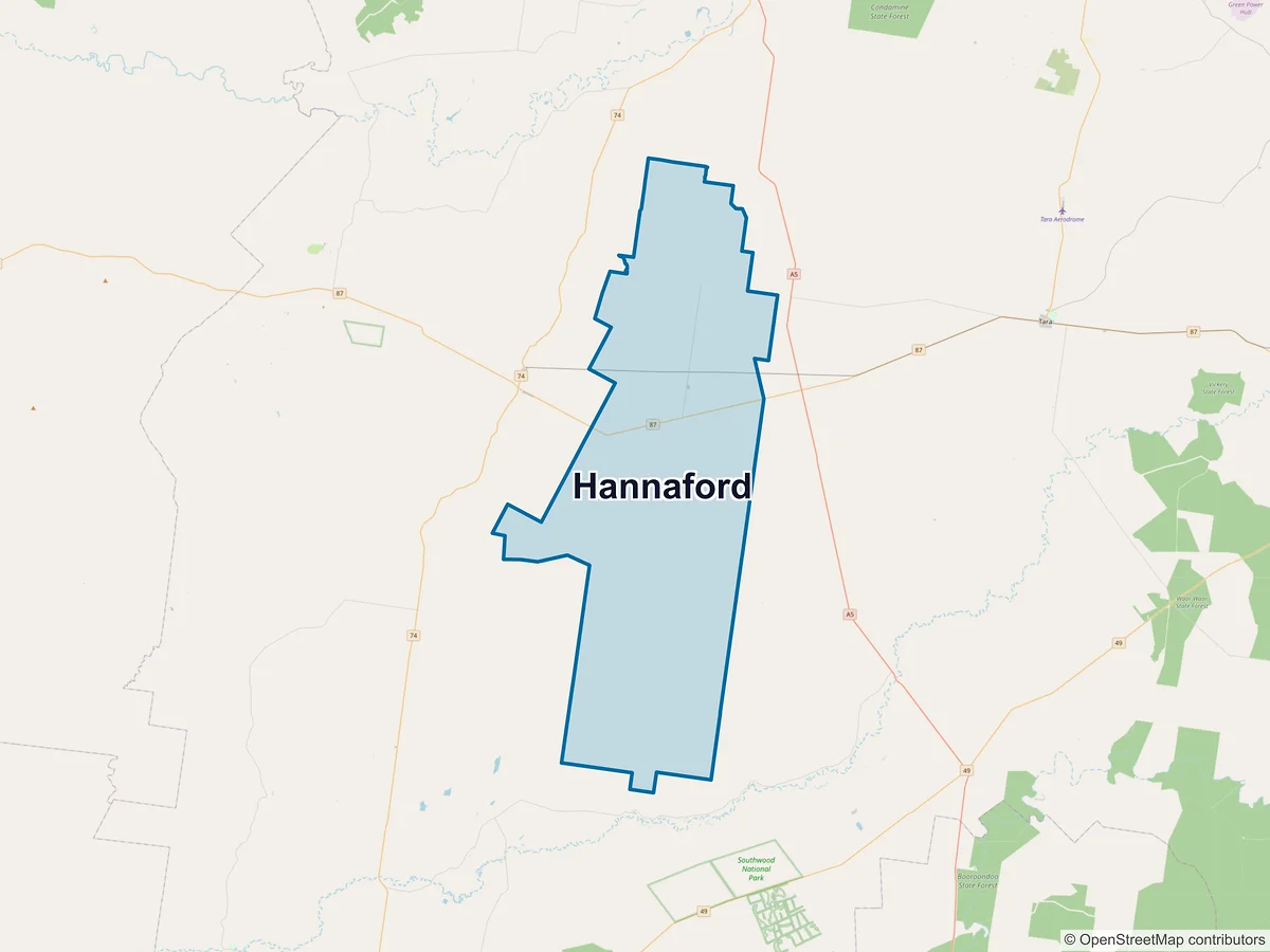 Map of Hannaford, QLD, Australia