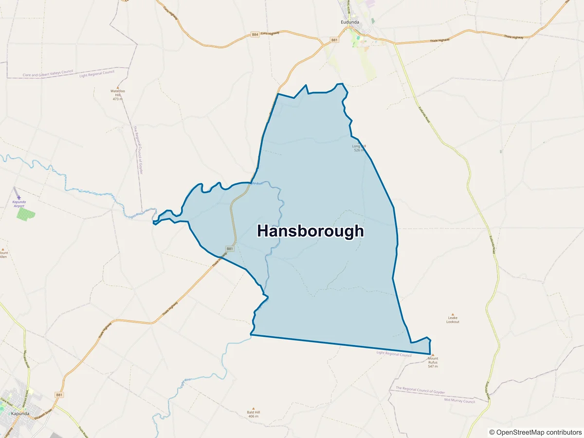 Map of Hansborough, SA, Australia
