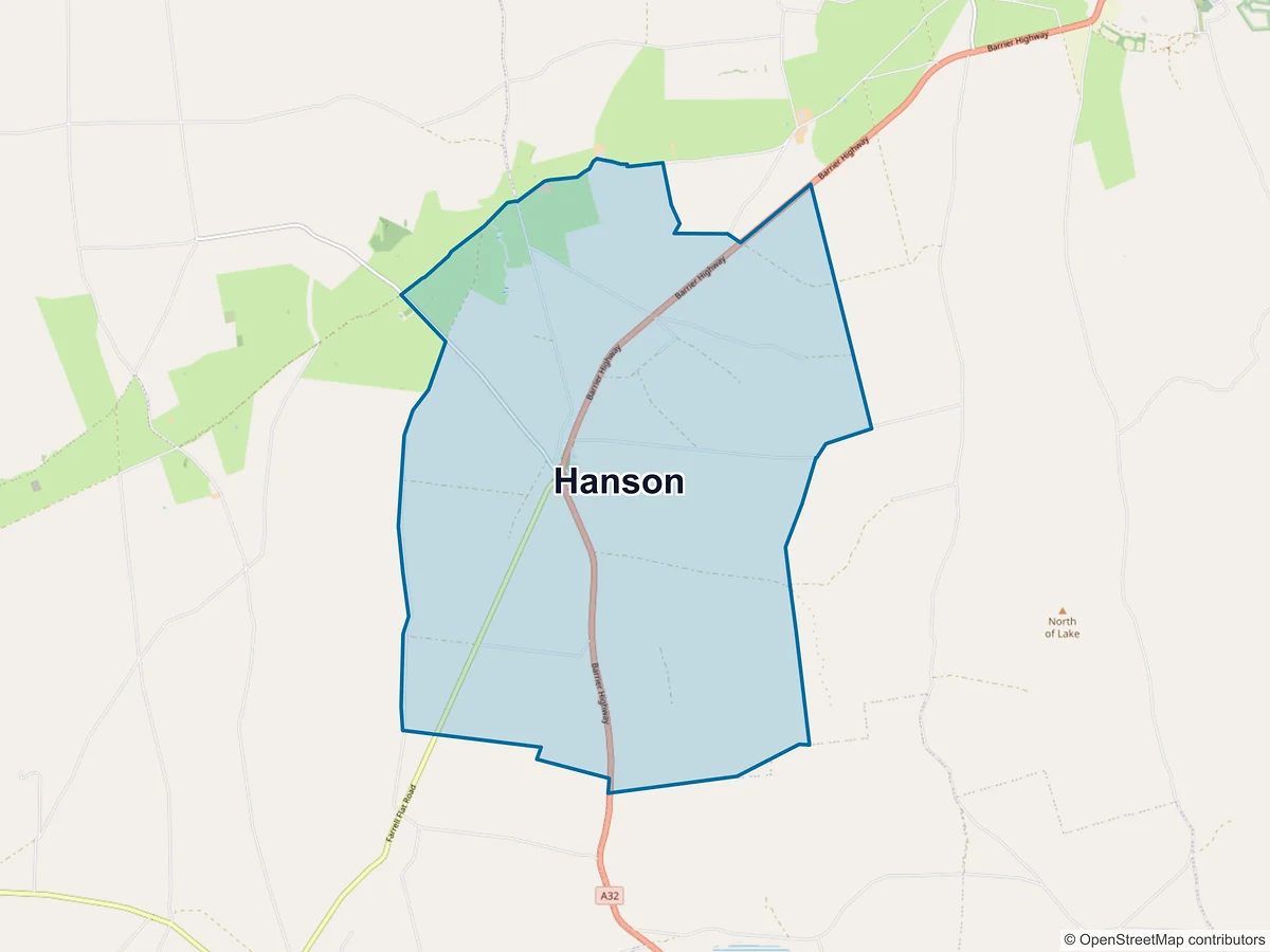Map of Hanson, SA, Australia