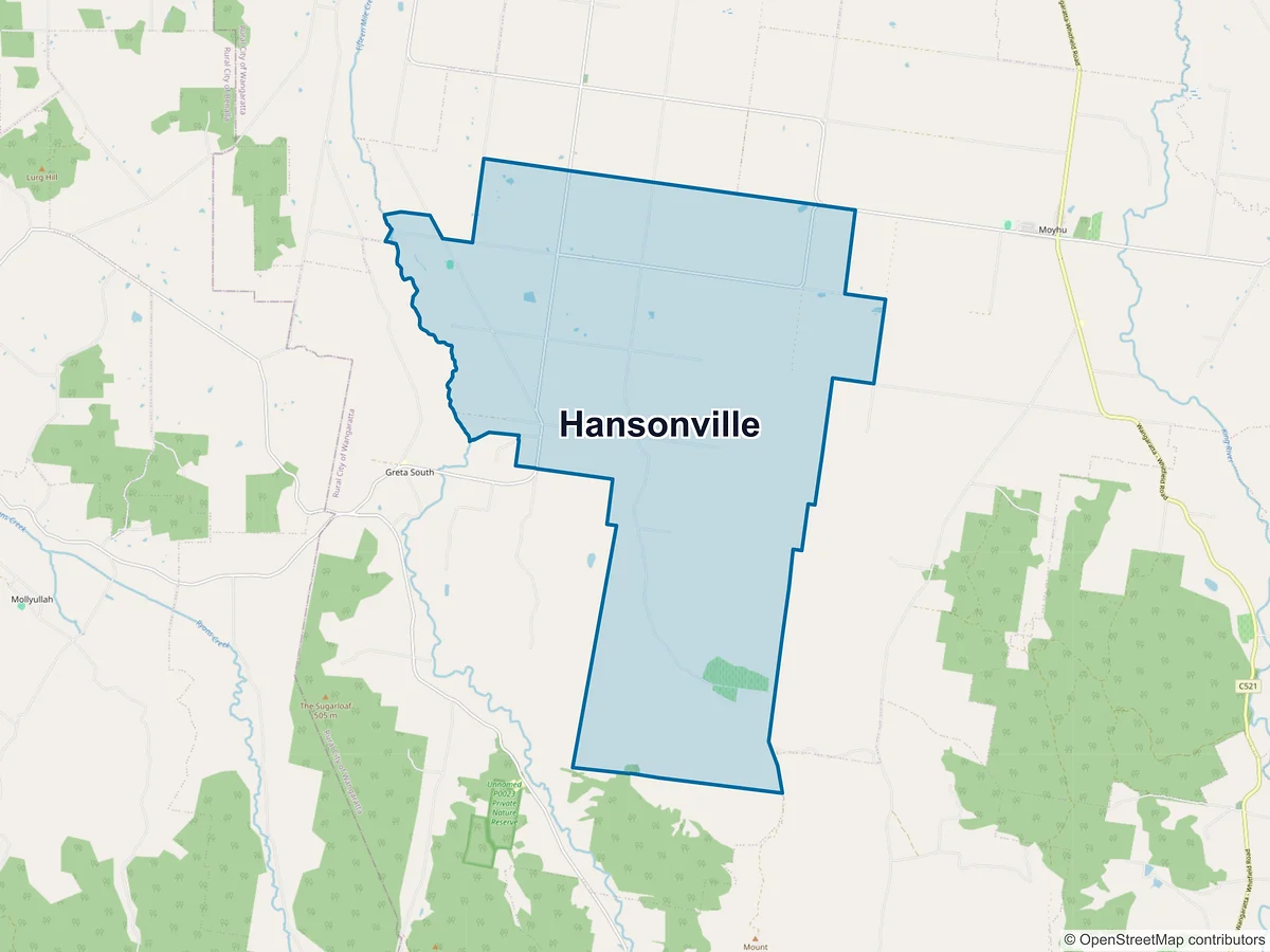 Map of Hansonville, VIC, Australia