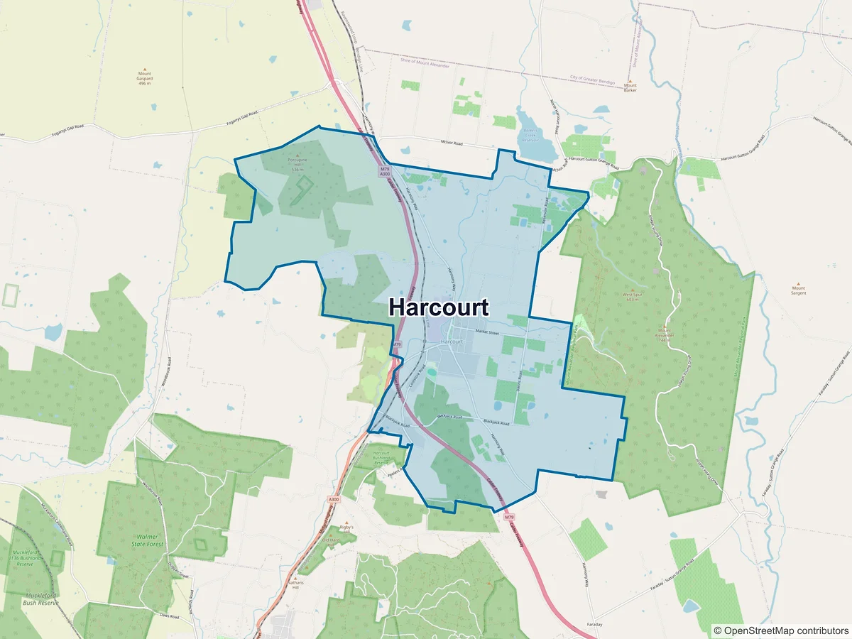 Map of Harcourt, VIC, Australia