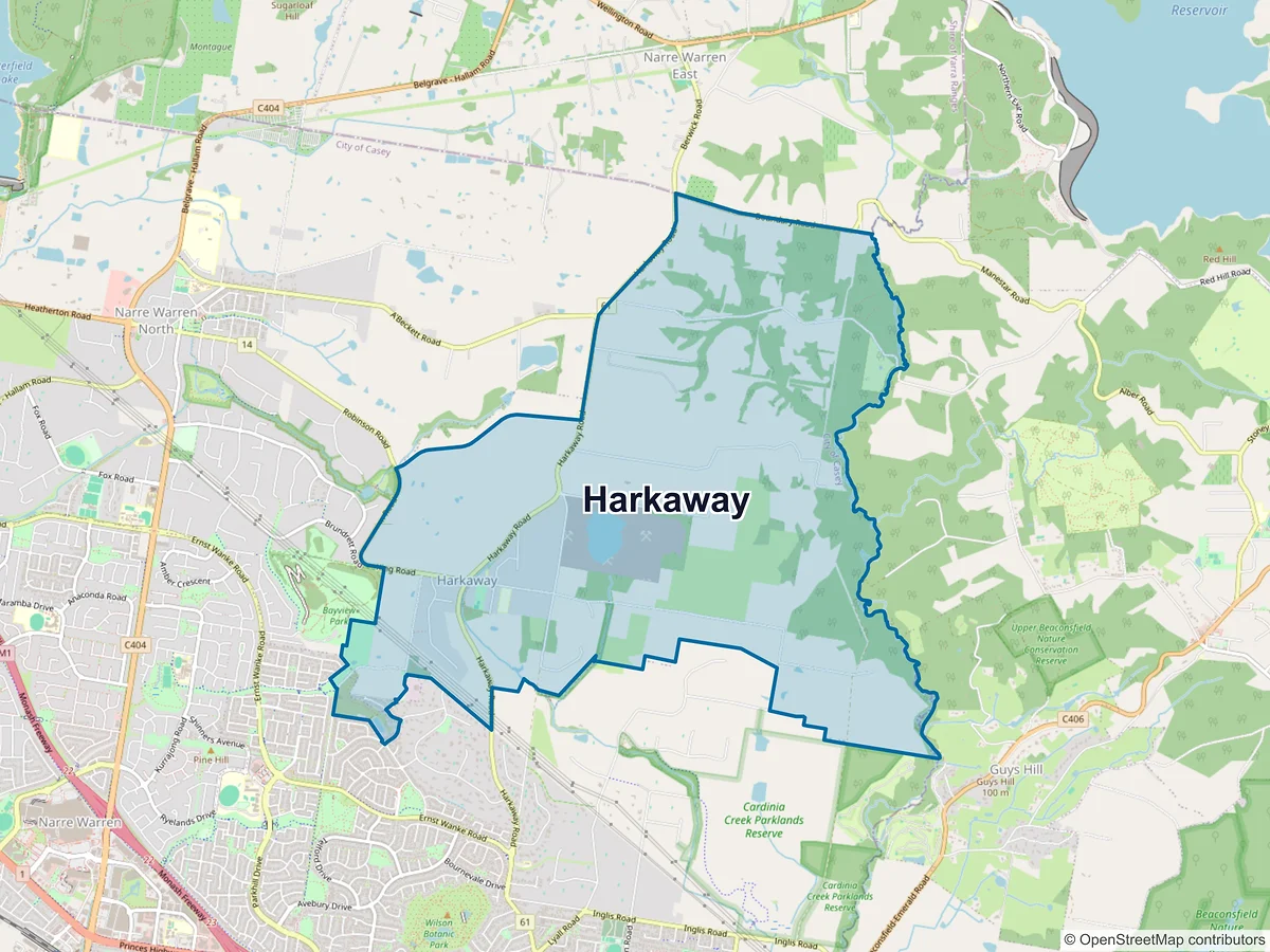 Map of Harkaway, VIC, Australia