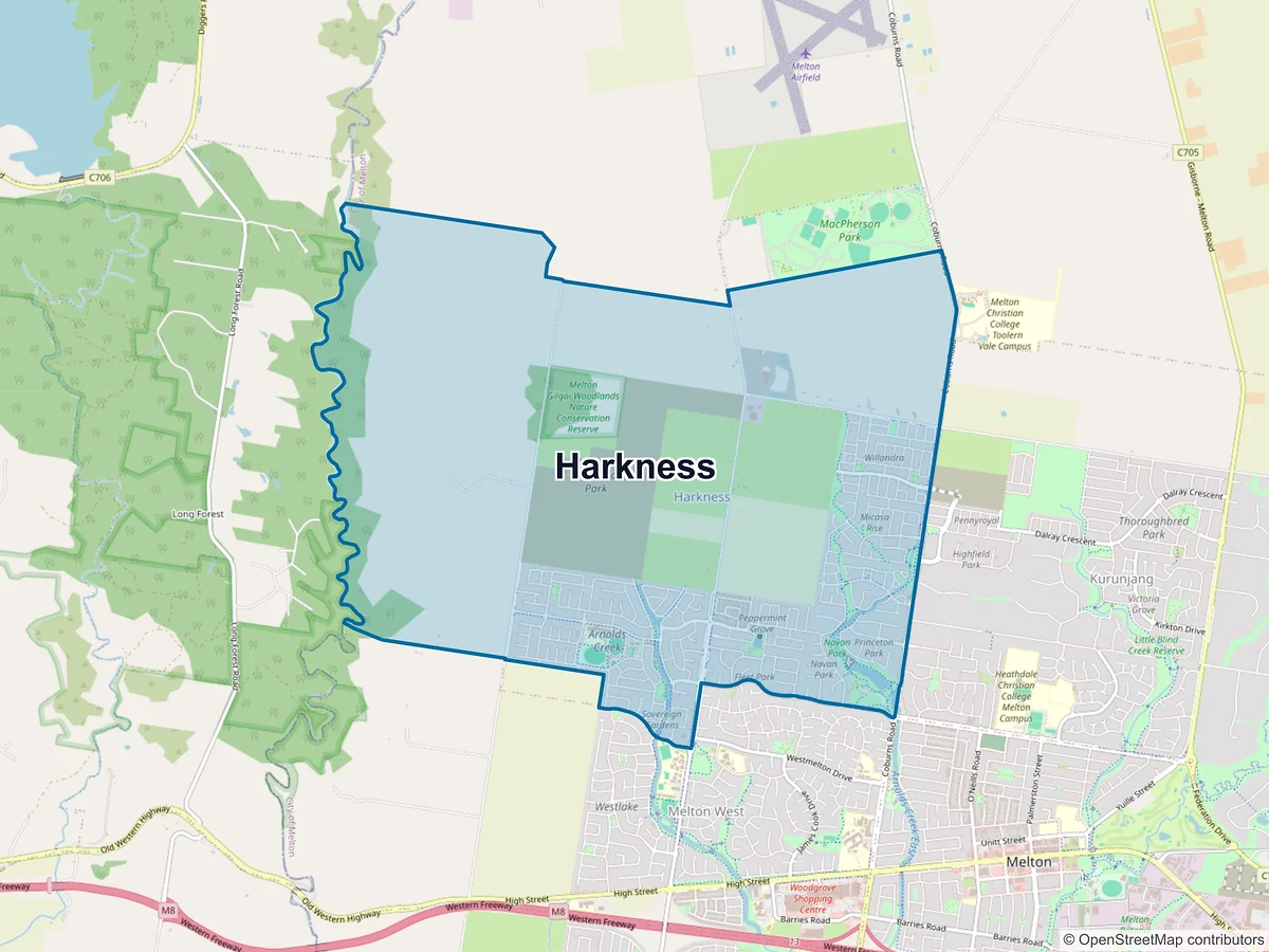 Map of Harkness, VIC, Australia