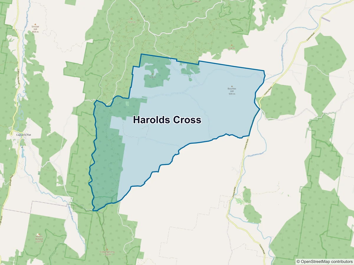 Map of Harolds Cross, NSW, Australia