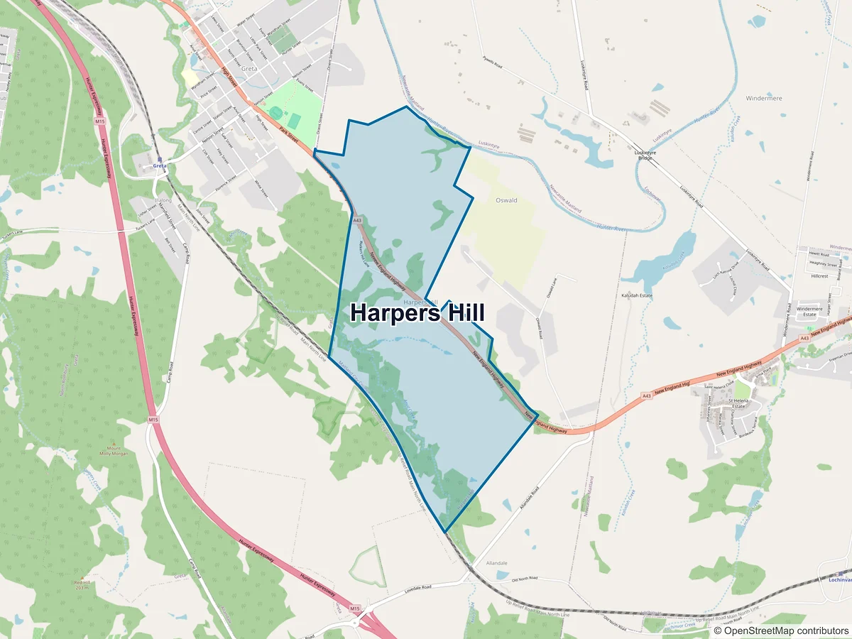 Map of Harpers Hill, NSW, Australia